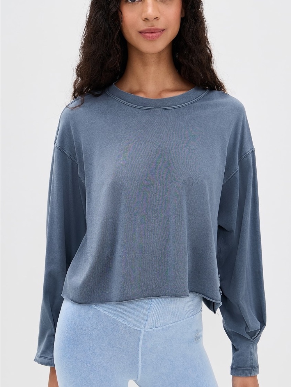 FP Movement by Free People Washed grey Cropped Long-Sleeve Tee/